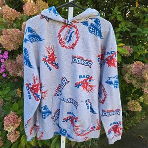 New Girl Order Sport Graphic Print Gray Hoodie Bad Sport We Bite size 8